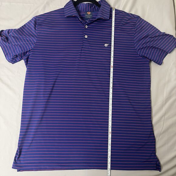 Donald Ross Sport Men's XL Golf Polo Shirt Blue Pink Striped Performance - Picture 8 of 9